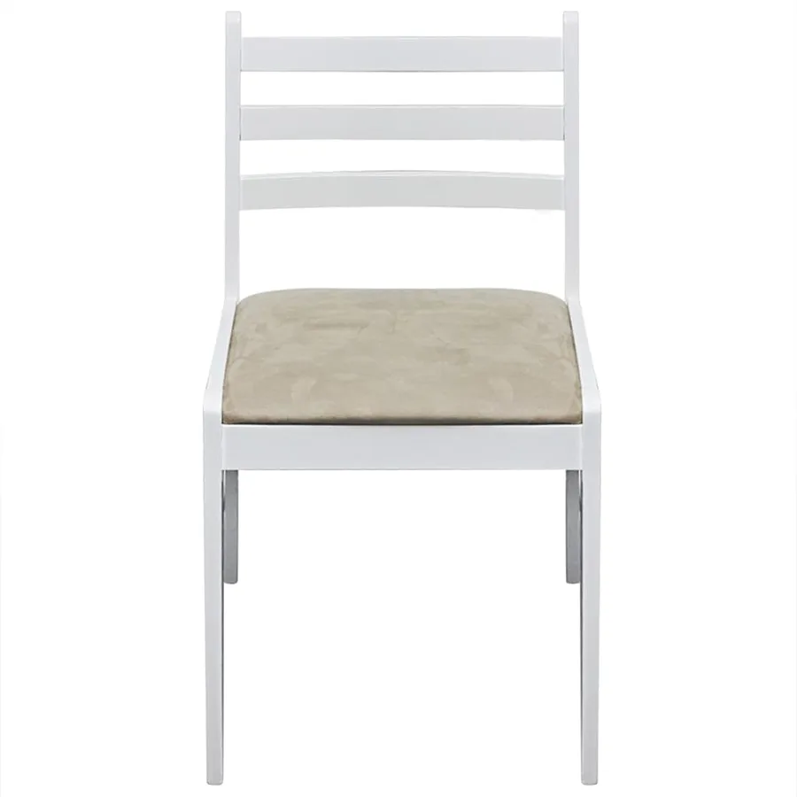 Chaises à manger lot de 4 blanc hévéa solide et velours - 3