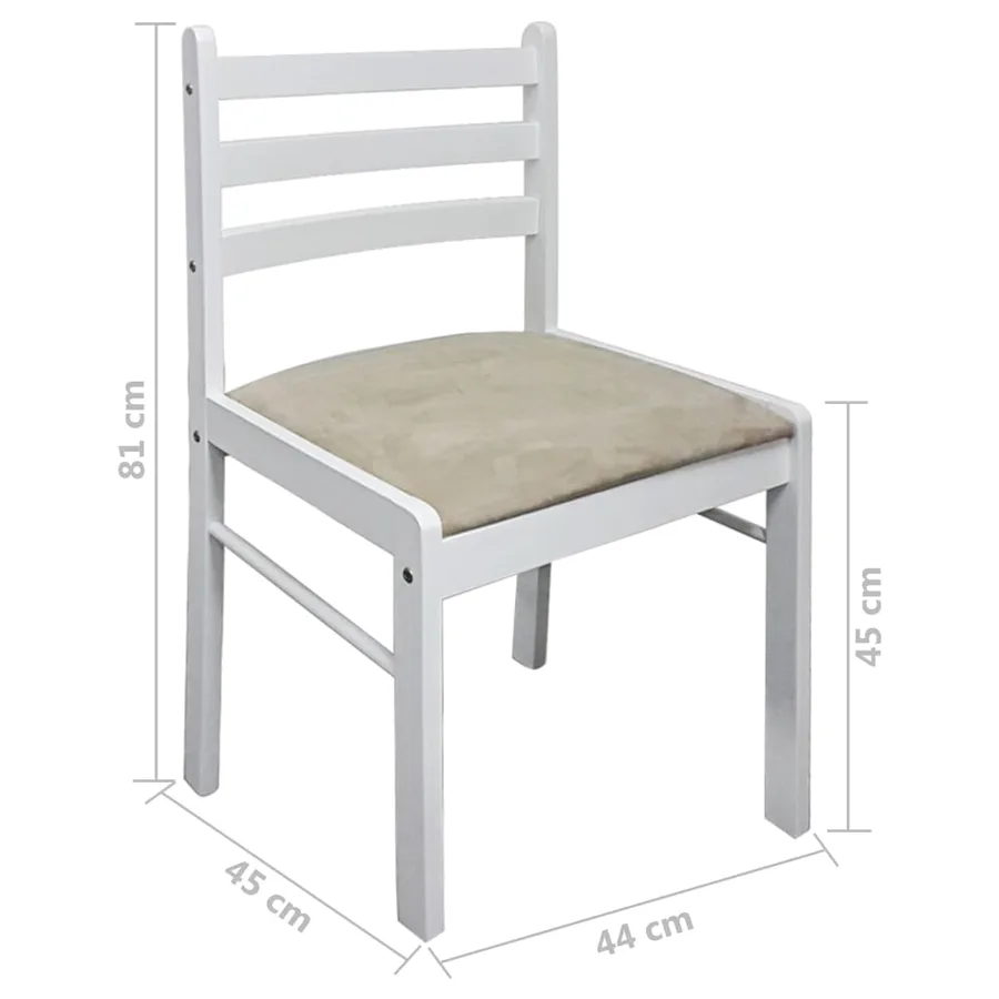 Chaises à manger lot de 4 blanc hévéa solide et velours - 6