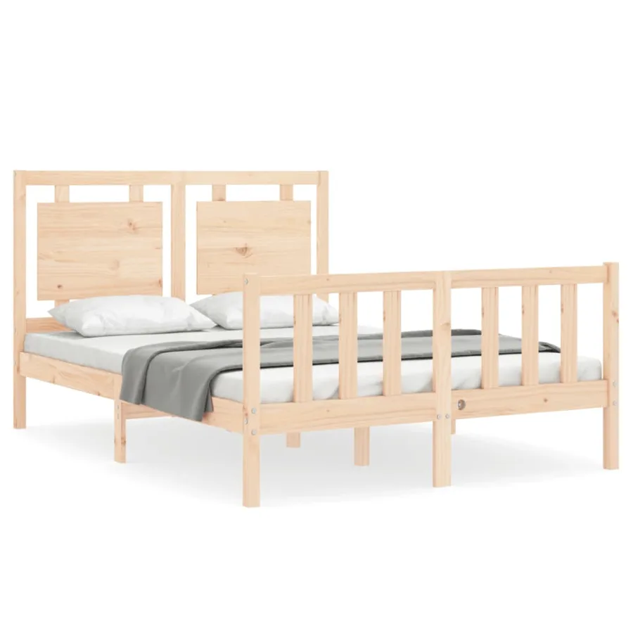 Cadre de lit sans matelas 140x200 cm bois massif de pin - 2