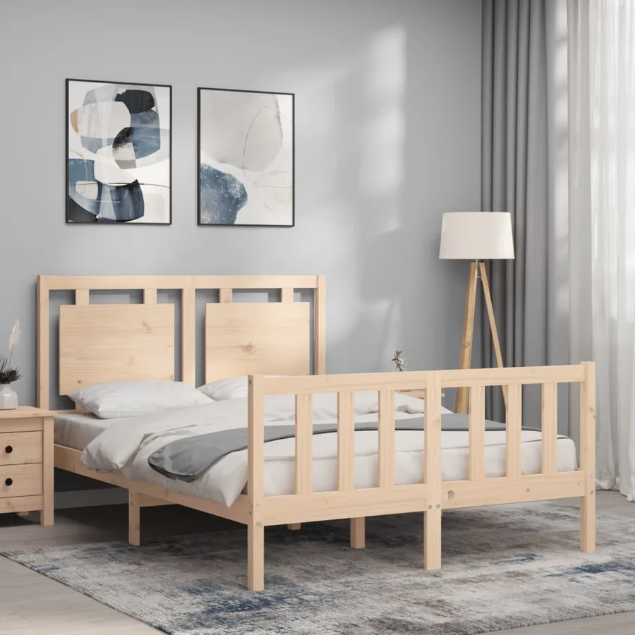Cadre de lit sans matelas 140x200 cm bois massif de pin - 3