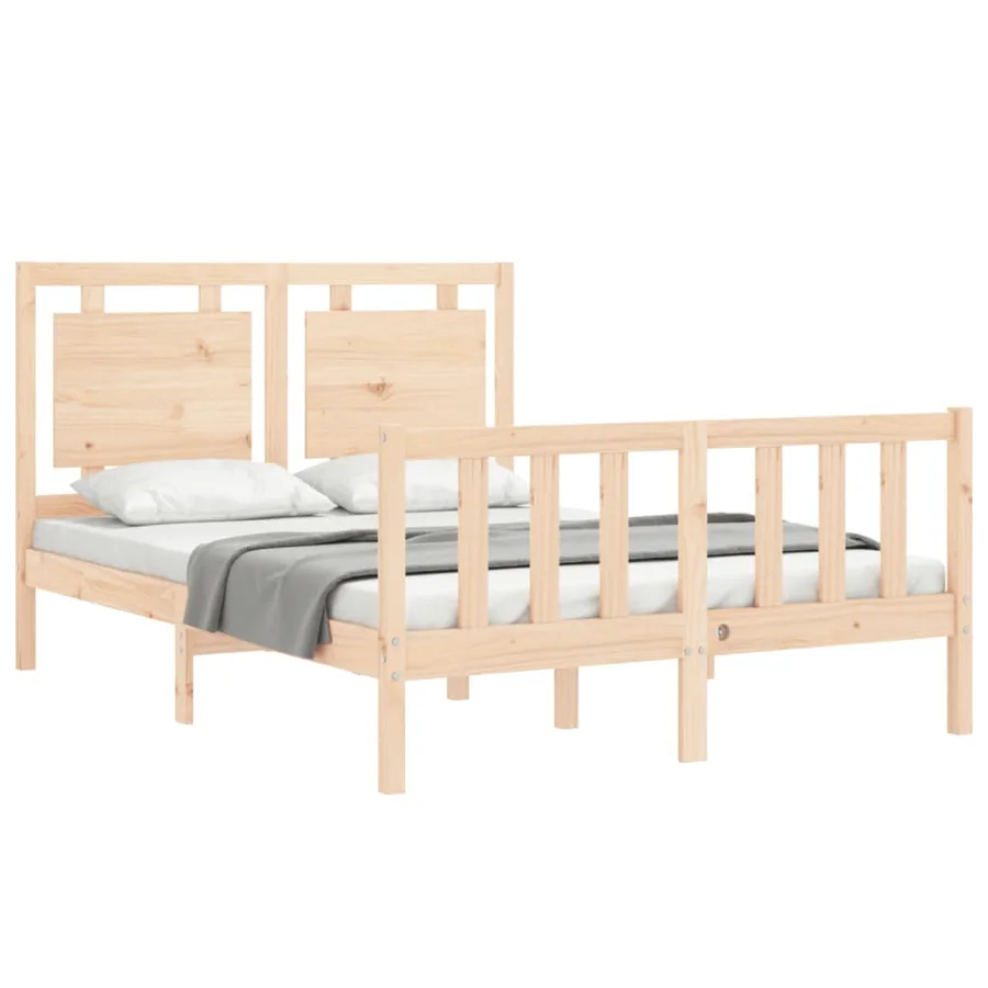 Cadre de lit sans matelas 140x200 cm bois massif de pin - 4