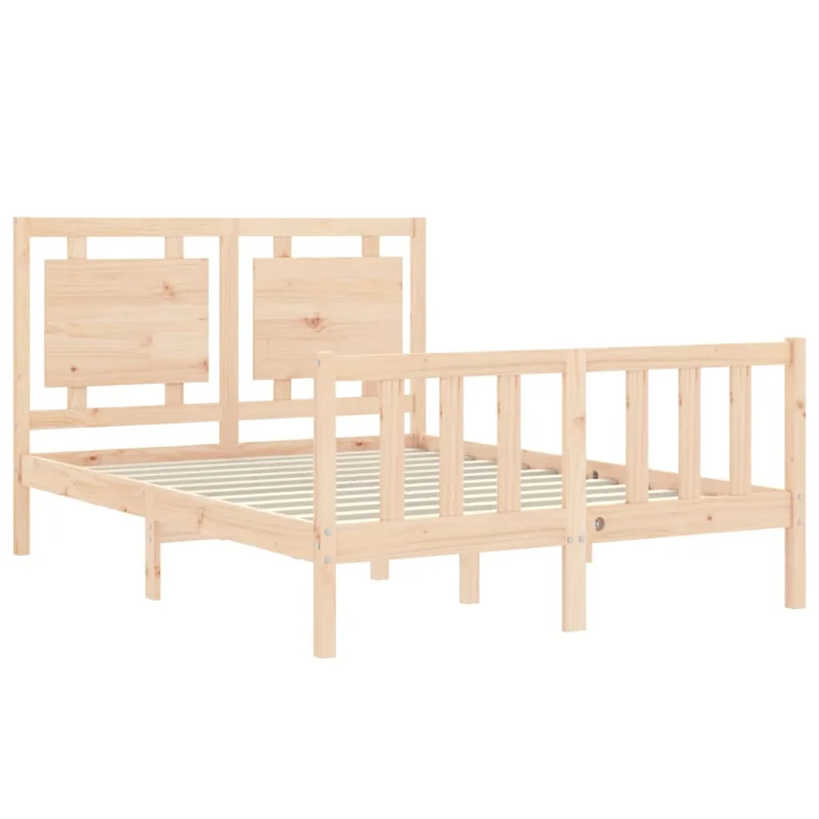 Cadre de lit sans matelas 140x200 cm bois massif de pin - 5