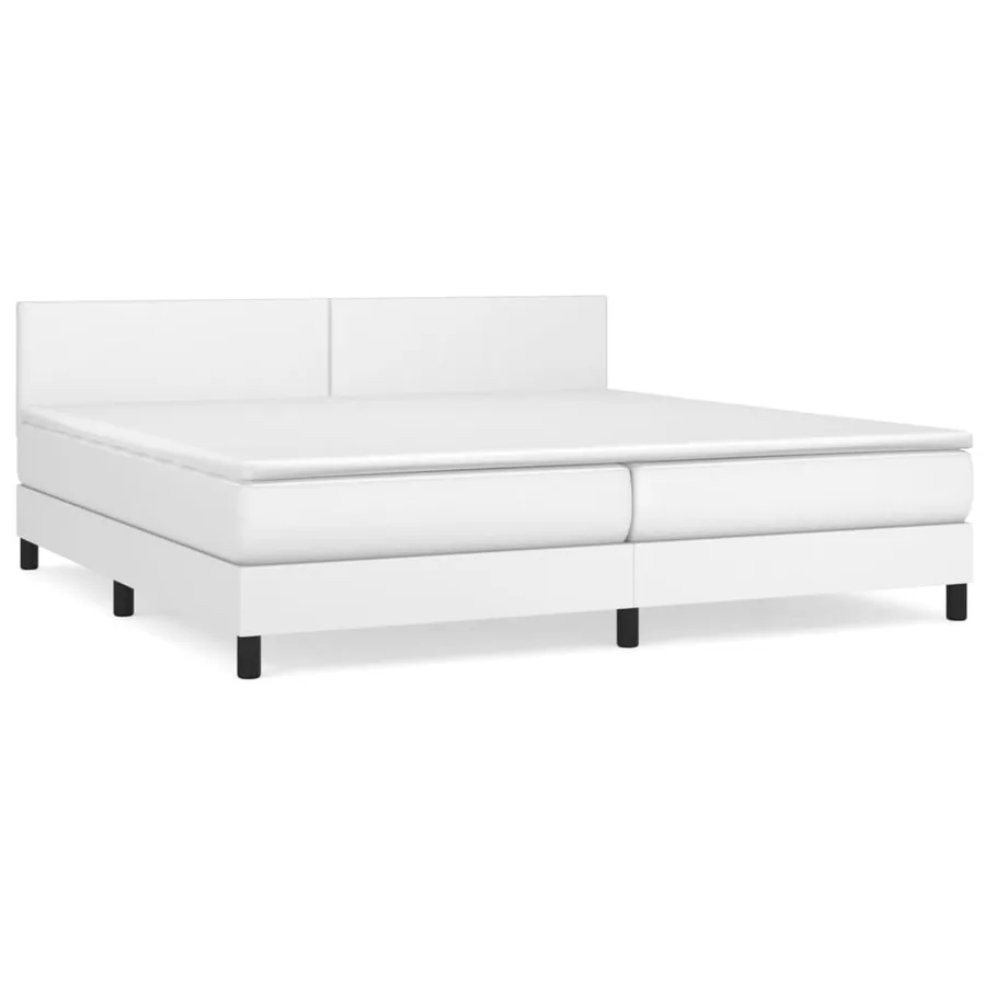 Sommier à lattes de lit avec matelas Blanc 200x200cm Similicuir - 2