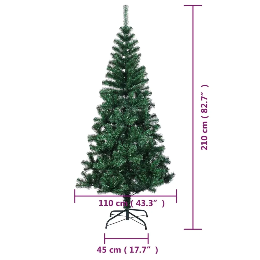 Sapin de Noël artificiel pointes iridescentes Vert 210 cm PVC - 8