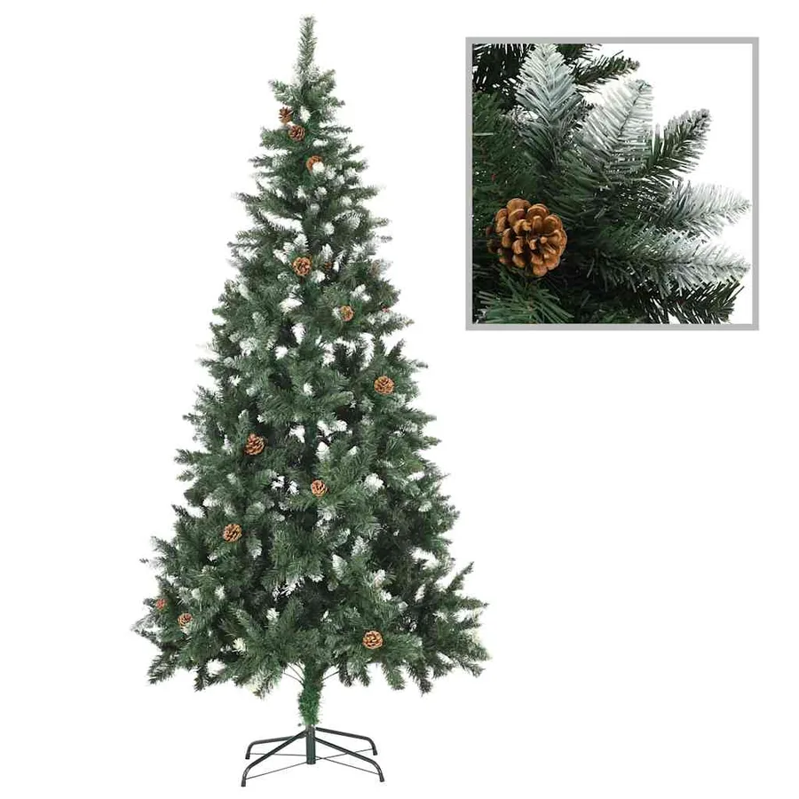 Arbre de Noël artificiel pré-éclairé/boules pommes de pin 210cm - 2