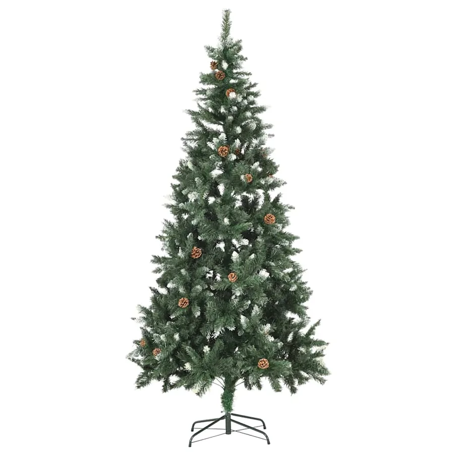 Arbre de Noël artificiel pré-éclairé/boules pommes de pin 210cm - 3