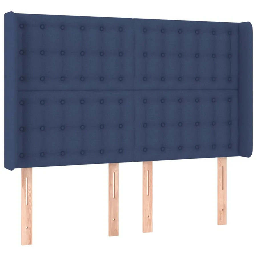 Sommier à lattes de lit matelas et LED Bleu 140x200 cm Tissu - 7