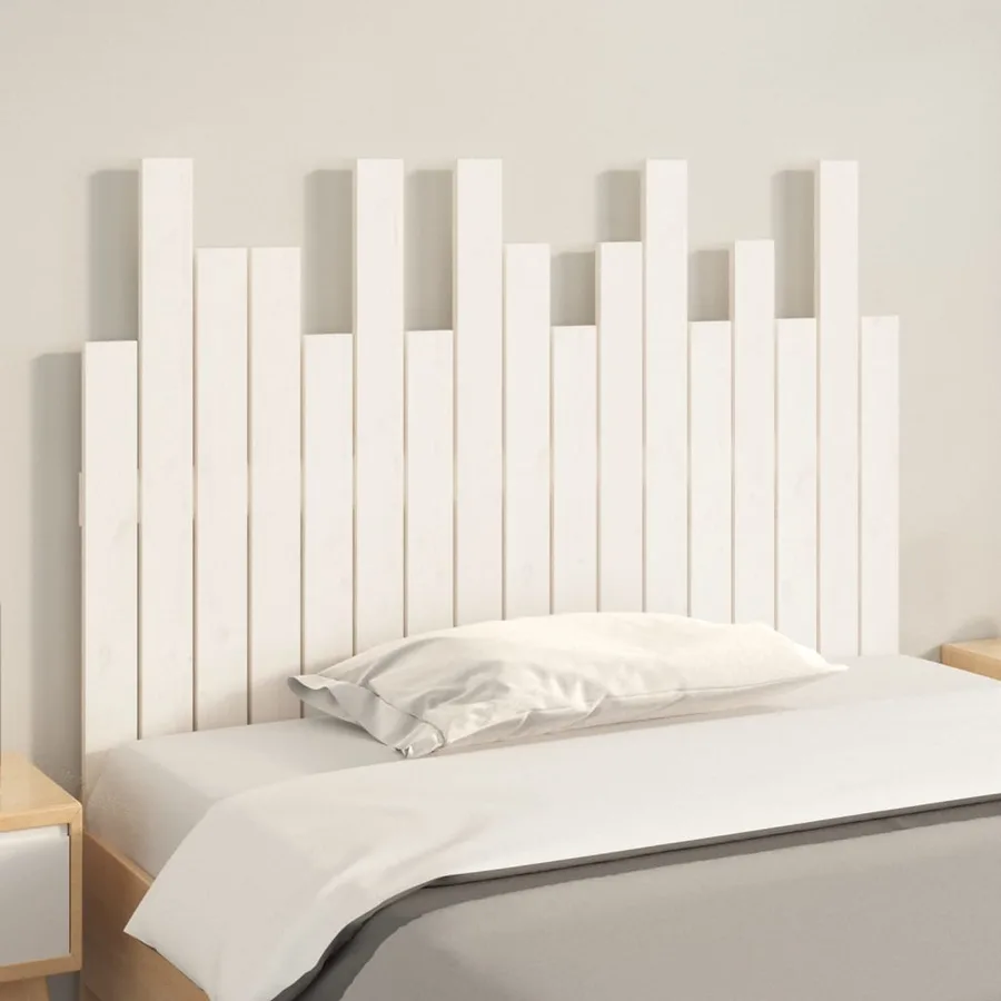 Tête de lit murale Blanc 108x3x80 cm Bois massif de pin - 3