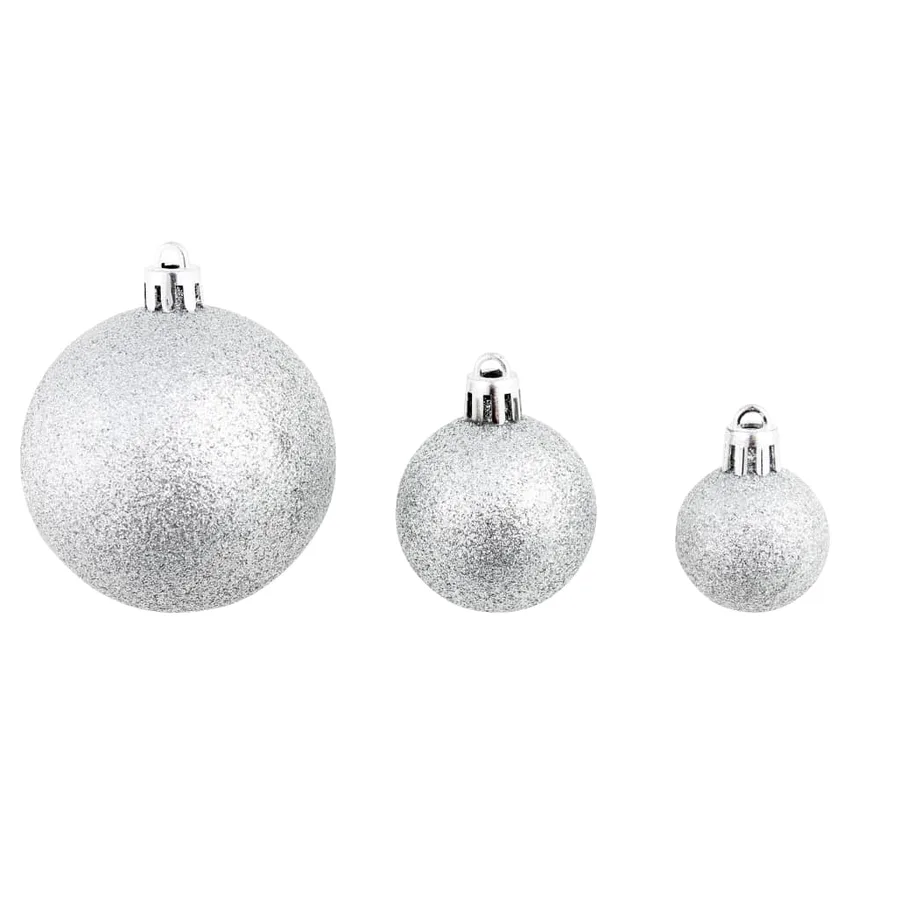 Ensemble de boules de Noël 100 pcs 3/4/6 cm Argenté - 4