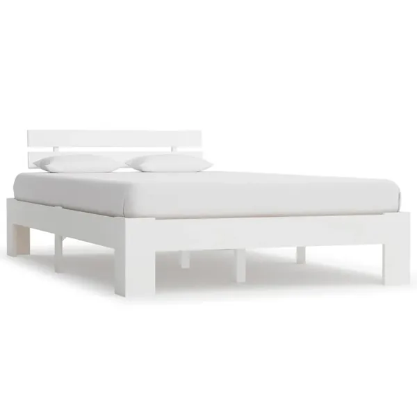 Cadre de lit sans matelas blanc 140x200 cm bois de pin massif
