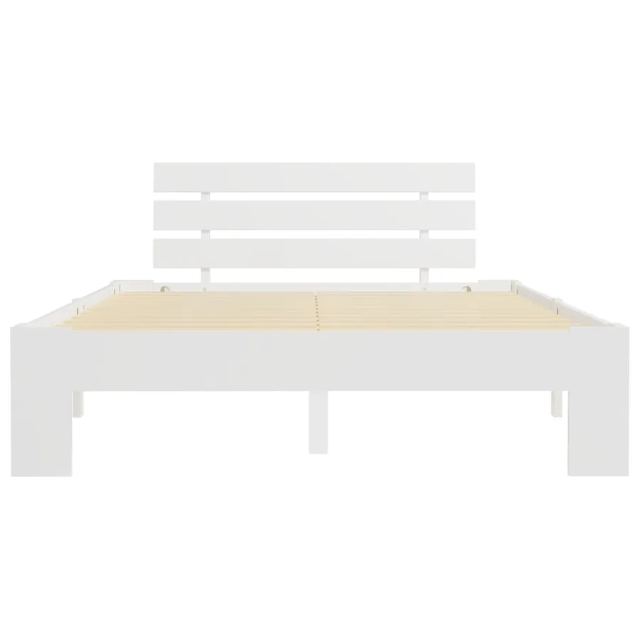 Cadre de lit sans matelas blanc 140x200 cm bois de pin massif - 3