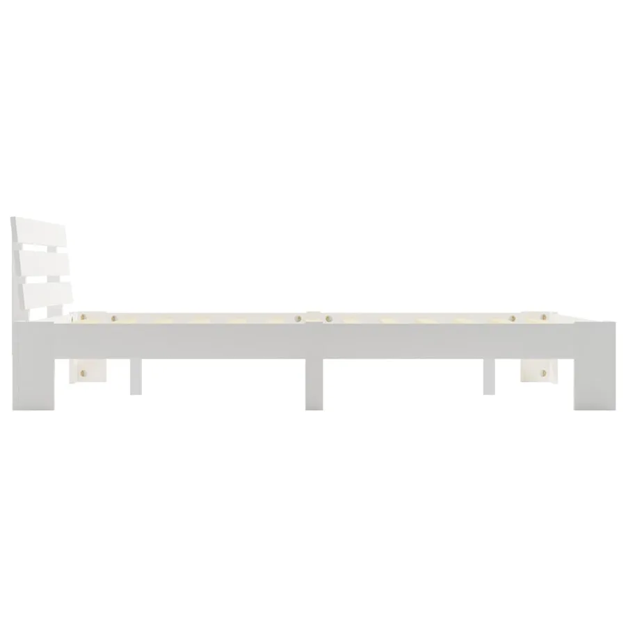 Cadre de lit sans matelas blanc 140x200 cm bois de pin massif - 4