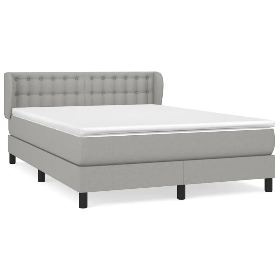 Sommier à lattes de lit avec matelas Gris clair 140x200cm Tissu - 2