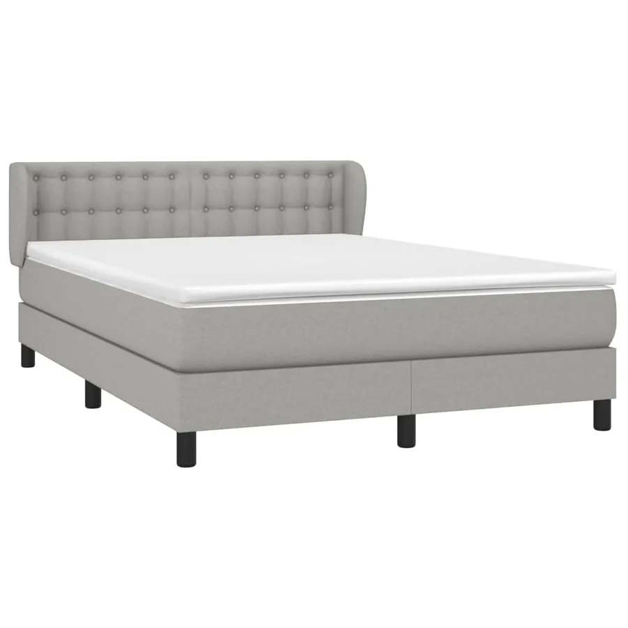 Sommier à lattes de lit avec matelas Gris clair 140x200cm Tissu - 3