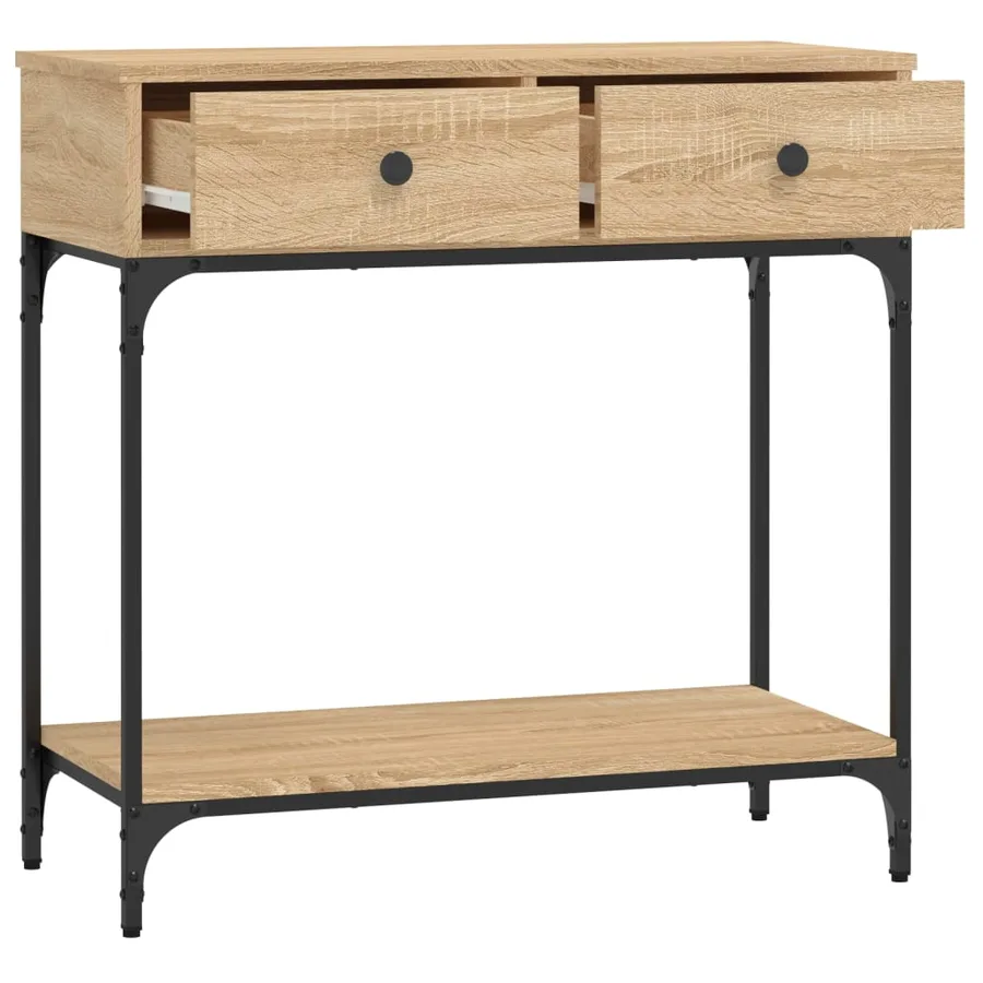 Table console chêne sonoma 75x34,5x75 cm bois d'ingénierie - 8