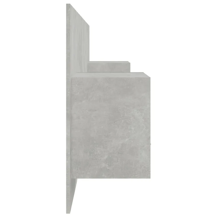 Tête de lit avec armoires Gris béton Bois d'ingénierie - 4