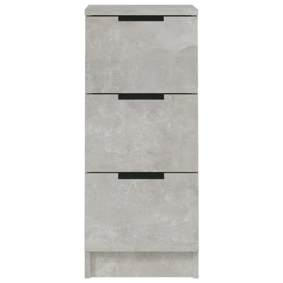 Buffets 2 pcs Gris béton 30x30x70 cm Bois d'ingénierie - 4