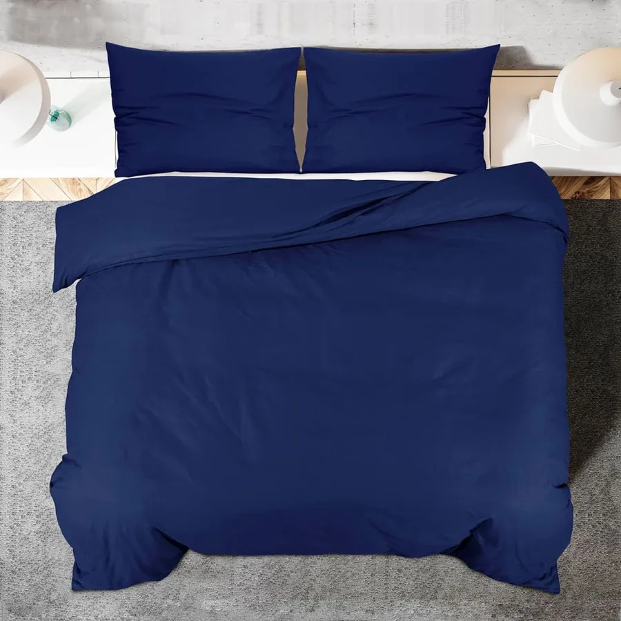 Ensemble de housse de couette Bleu marine 200x200 cm Microfibre - 5
