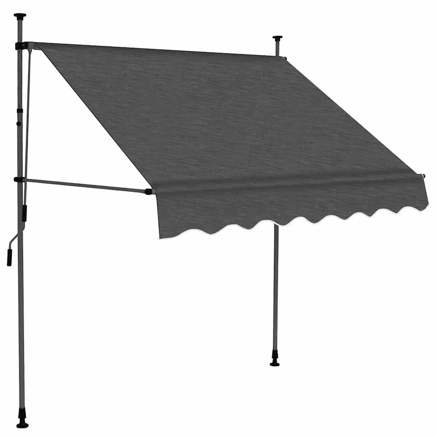 Auvent manuel rétractable avec LED 100 cm Anthracite - 2