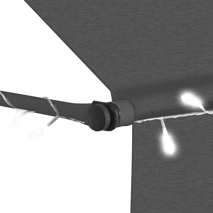 Auvent manuel rétractable avec LED 100 cm Anthracite - 5
