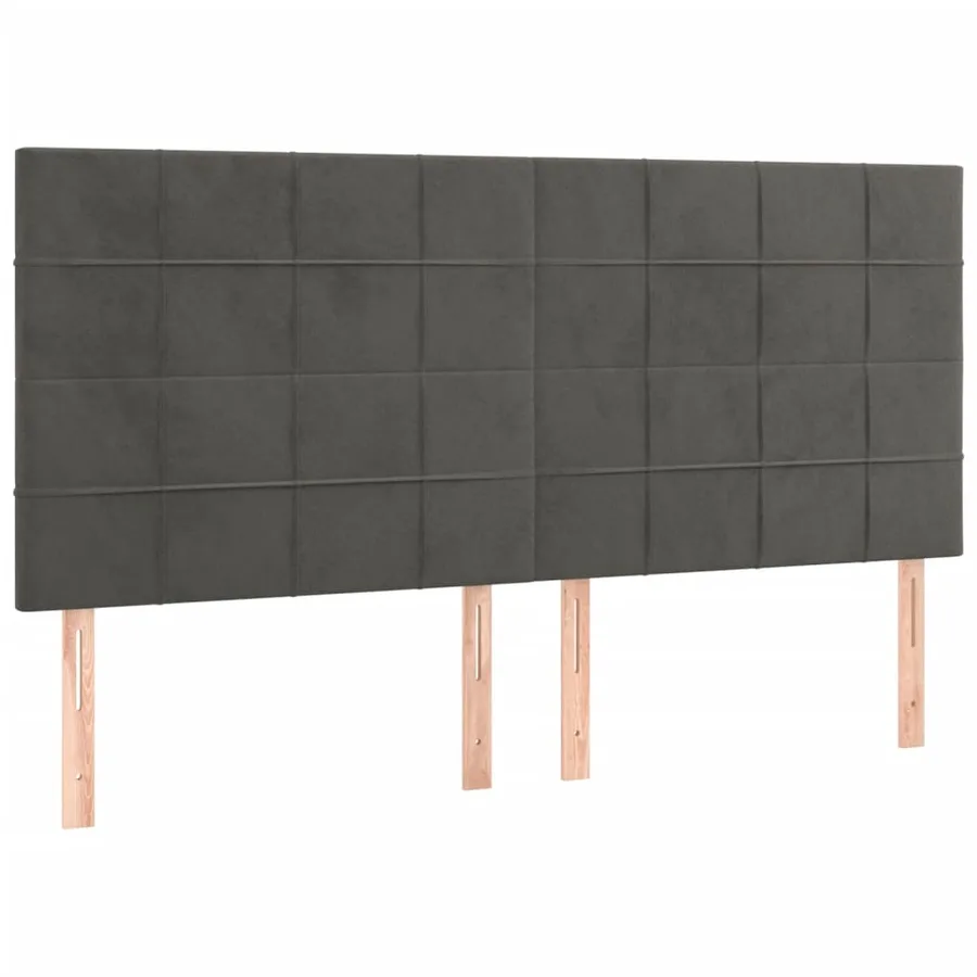 Sommier à lattes de lit et matelas Gris foncé 200x200cm Velours - 6