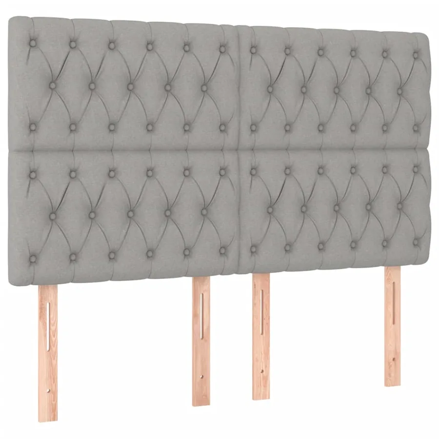 Sommier à lattes de lit avec matelas Gris clair 140x190cm Tissu - 6