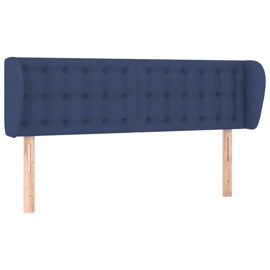 Tête de lit avec oreilles Bleu 147x23x78/88 cm Tissu - 2