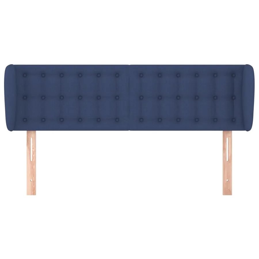 Tête de lit avec oreilles Bleu 147x23x78/88 cm Tissu - 3