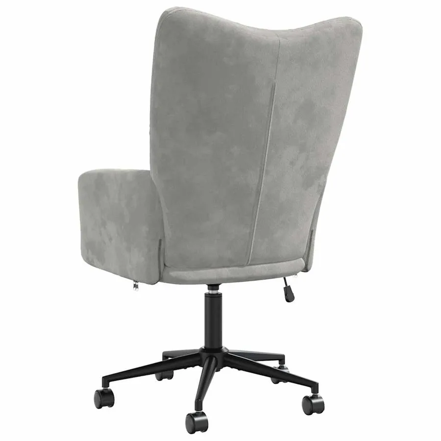 Chaise de relaxation Gris clair Velours - 5
