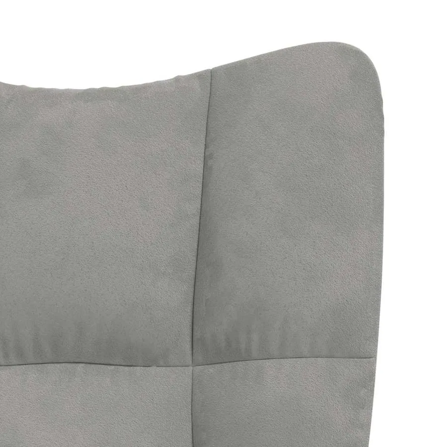 Chaise de relaxation Gris clair Velours - 6