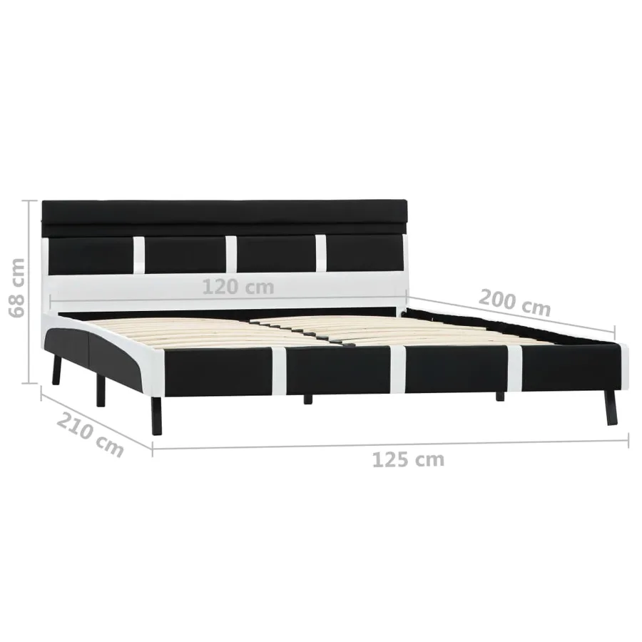 Cadre de lit avec LED sans matelas noir 120x200 cm - 9