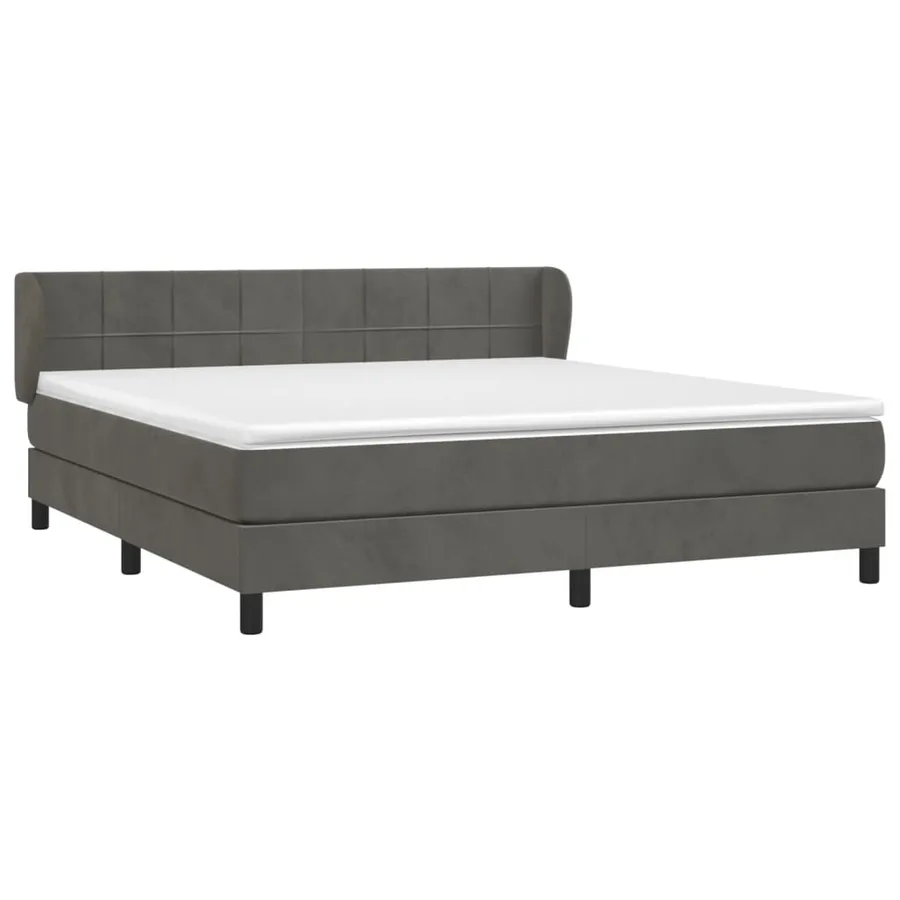 Sommier à lattes de lit et matelas Gris foncé 160x200cm Velours - 3