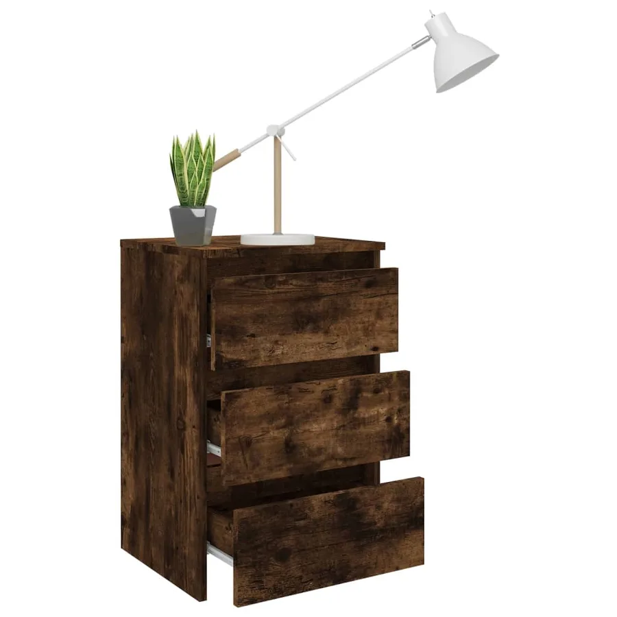 Table de chevet Chêne fumé 40x35x62,5 cm Bois d'ingénierie - 6