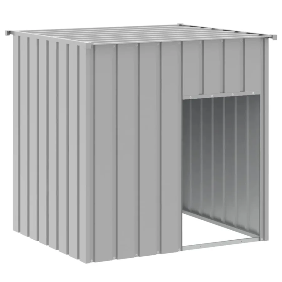 Niche pour chien avec toit gris clair 110 x 103 x 109 cm Acier galvanisé - 2