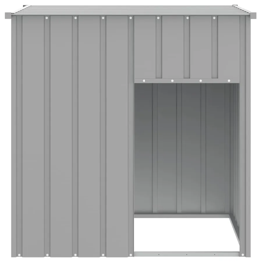 Niche pour chien avec toit gris clair 110 x 103 x 109 cm Acier galvanisé - 3