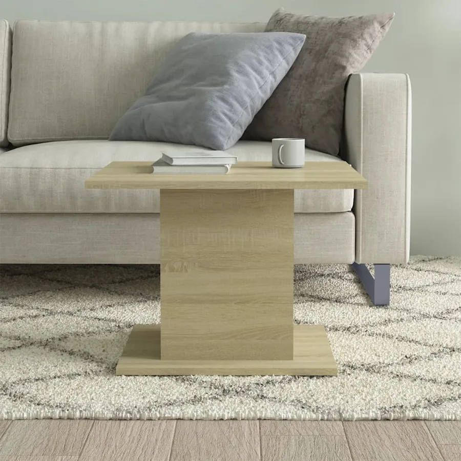 Table basse chêne sonoma 55,5x55,5x40 cm bois d'ingénierie - 3