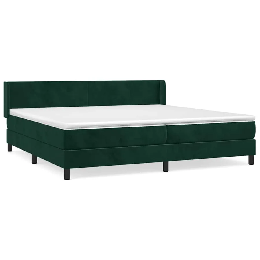Sommier à lattes de lit et matelas Vert foncé 200x200cm Velours - 2