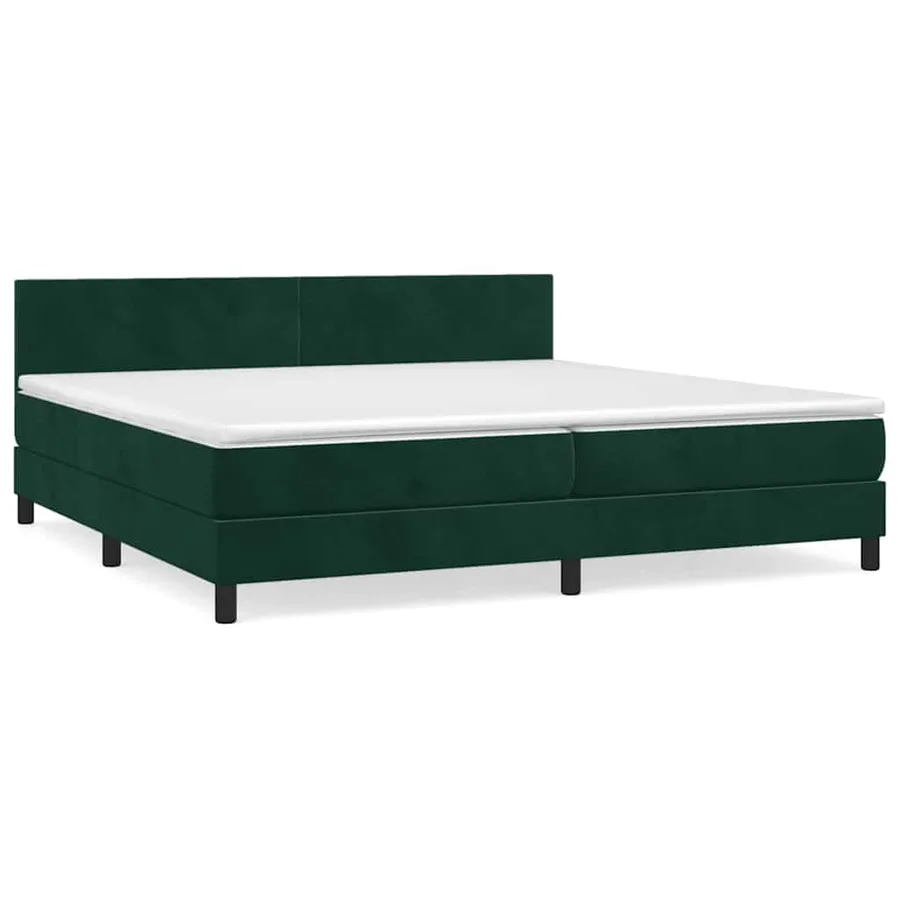 Sommier à lattes de lit et matelas Vert foncé 200x200cm Velours - 2