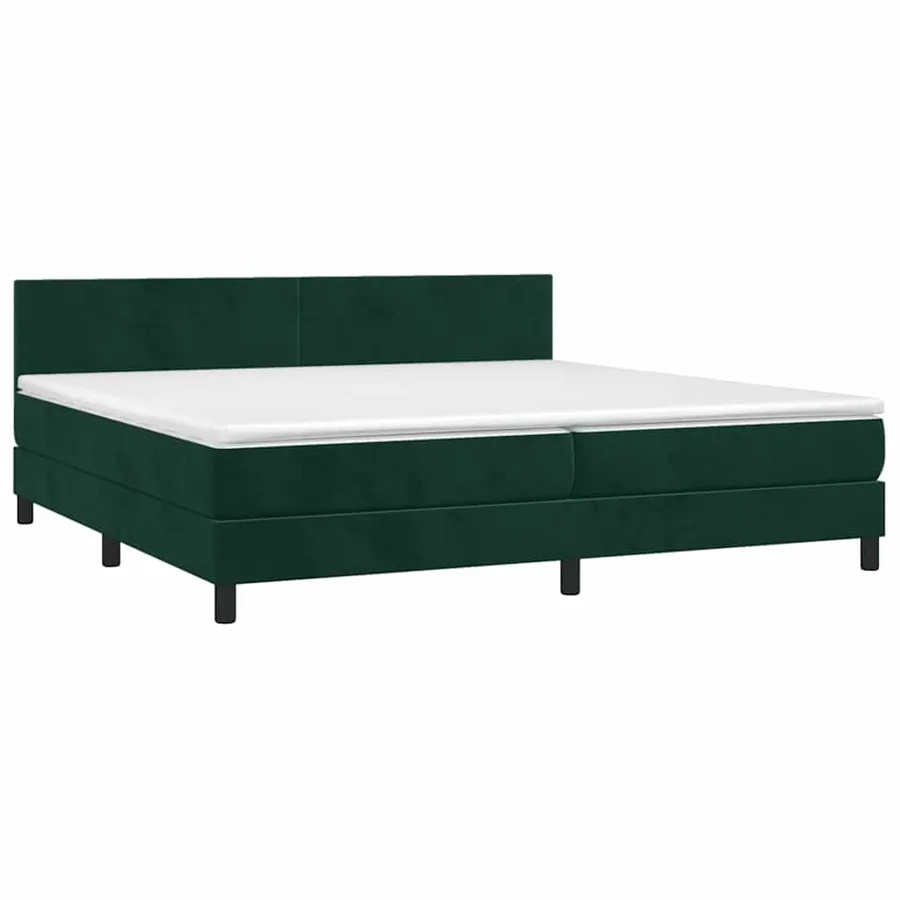 Sommier à lattes de lit et matelas Vert foncé 200x200cm Velours - 3