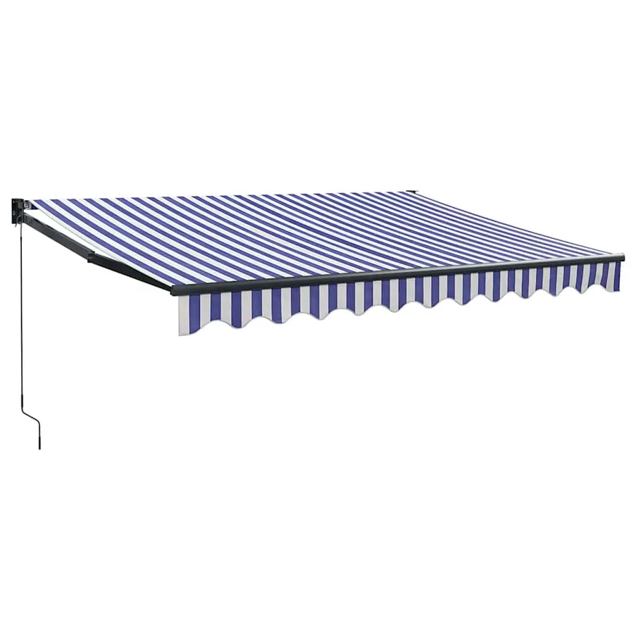 Auvent rétractable bleu et blanc 3x2,5 m tissu et aluminium - 2
