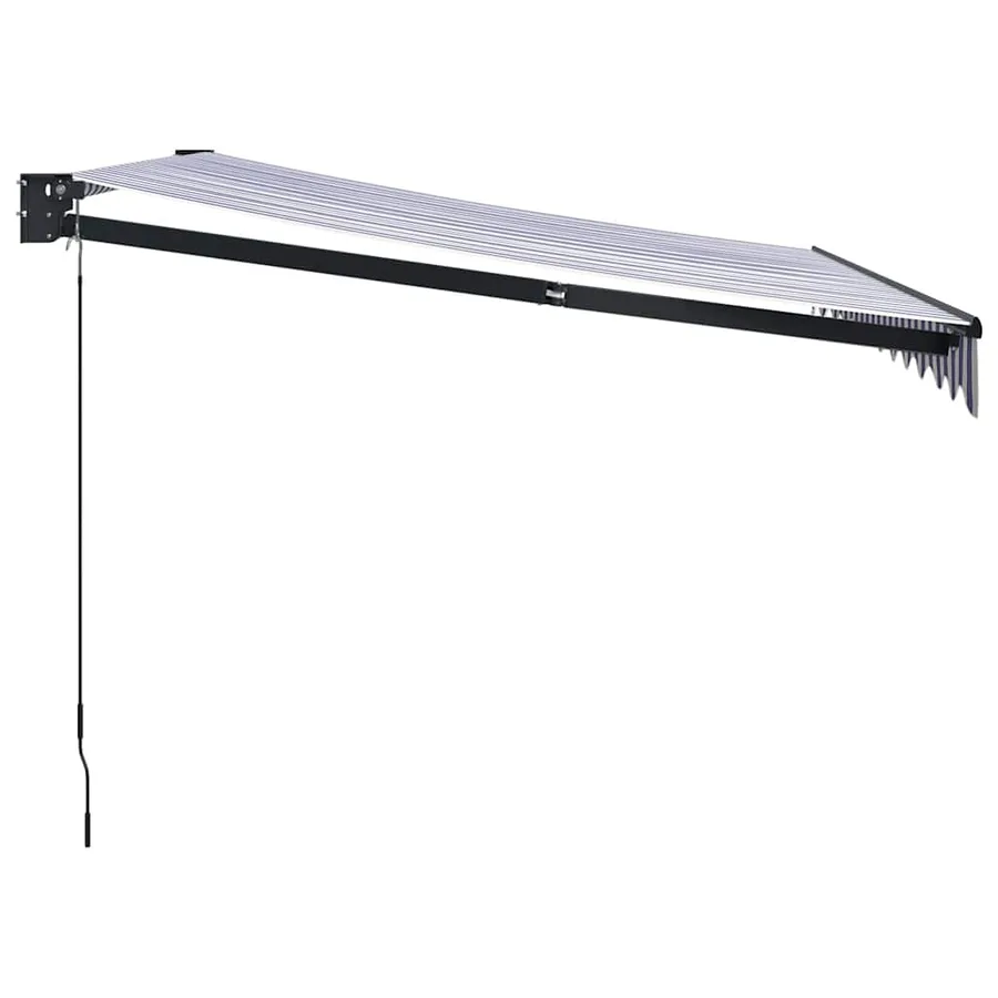 Auvent rétractable bleu et blanc 3x2,5 m tissu et aluminium - 4