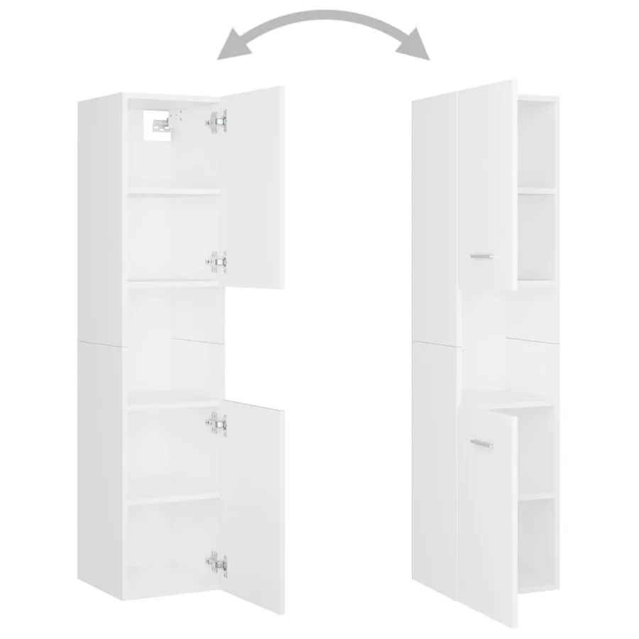 Ensemble de meubles de salle de bain Blanc Aggloméré - 12