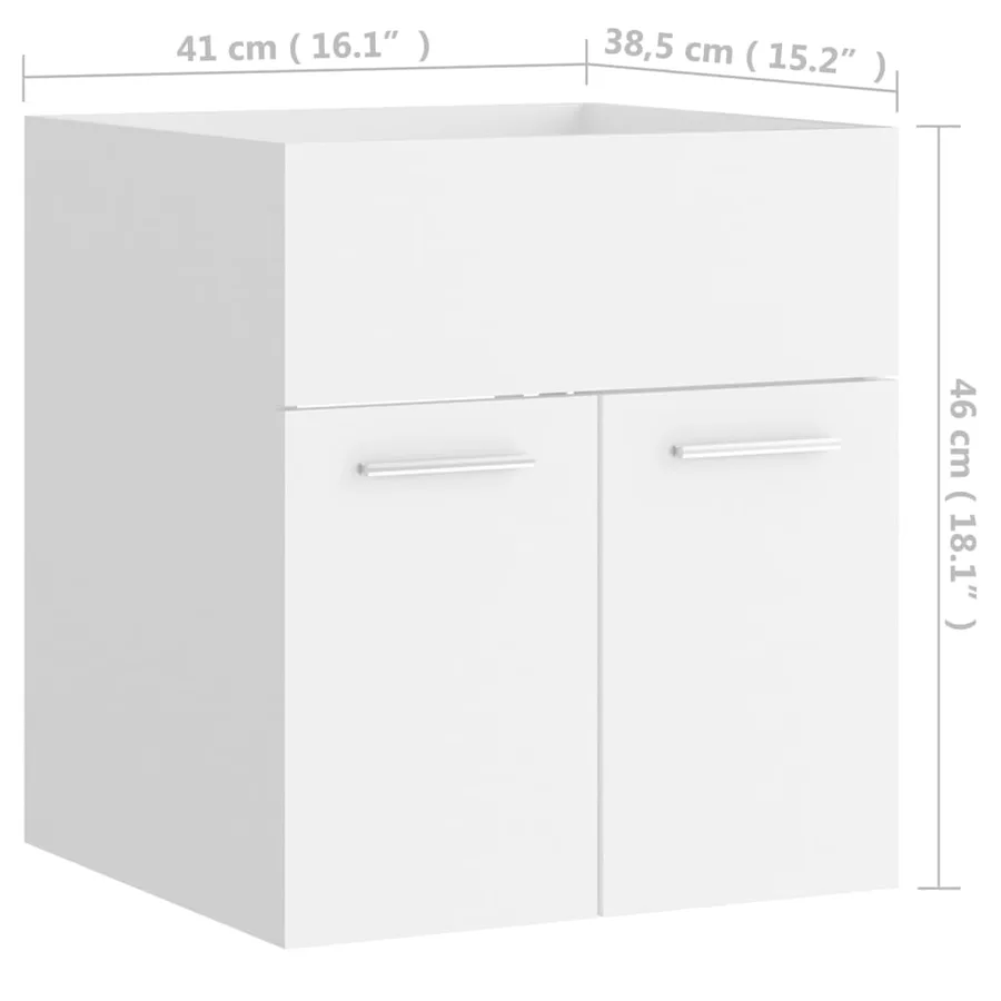 Ensemble de meubles de salle de bain Blanc Aggloméré - 15