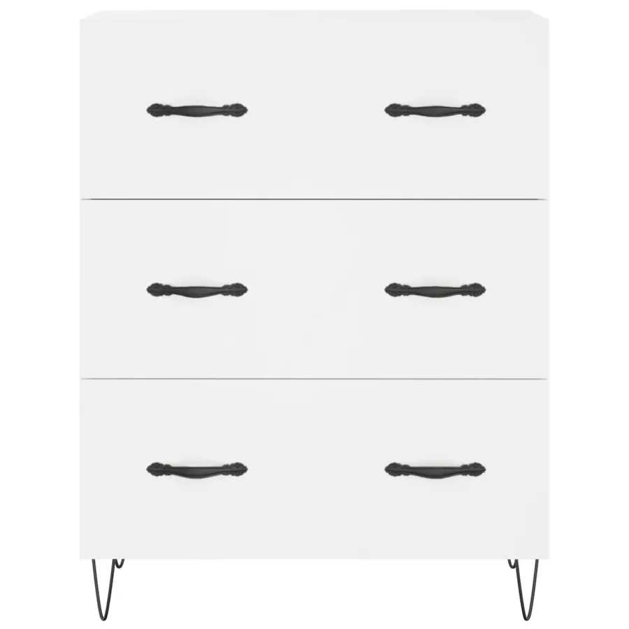 Buffet haut Blanc 69,5x34x180 cm Bois d'ingénierie - 8
