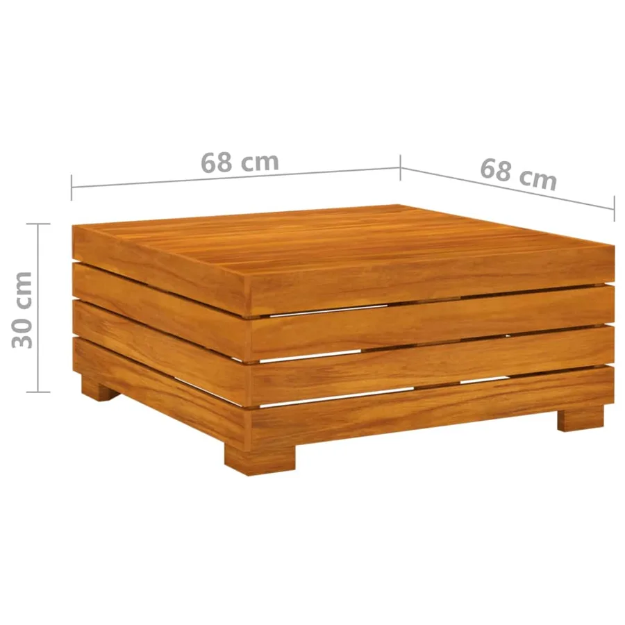 Salon de jardin 4 pcs avec coussins Bois d'acacia solide - 9