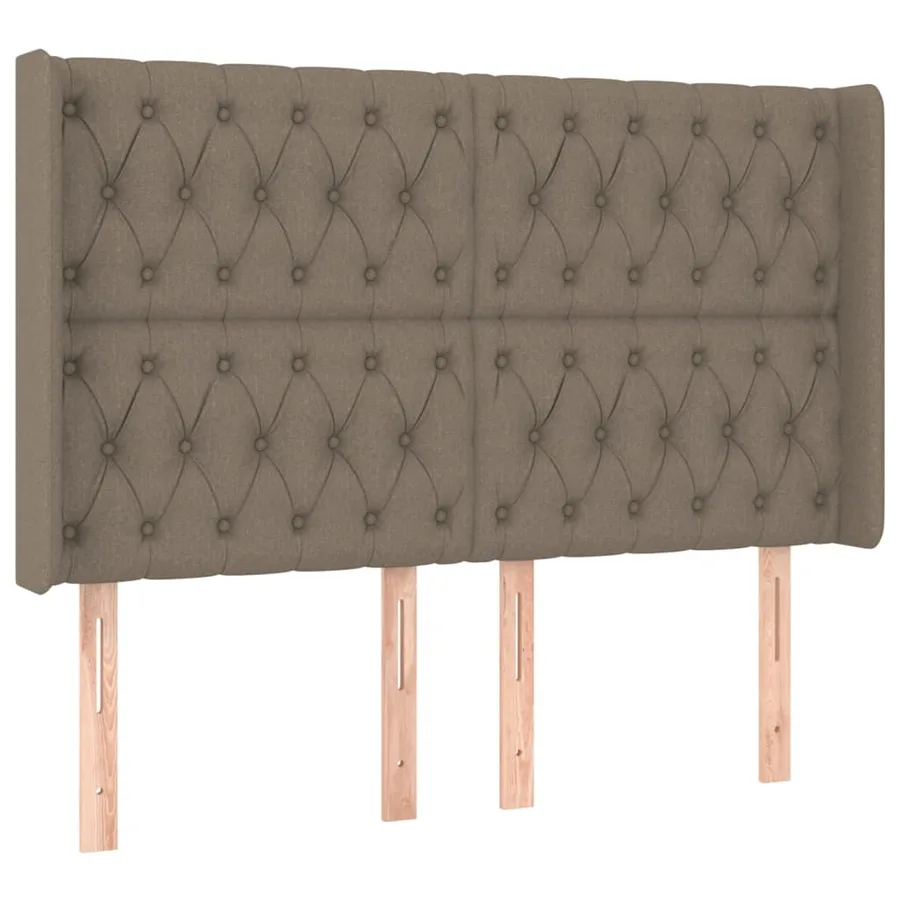 Sommier à lattes de lit matelas et LED Taupe 140x190 cm Tissu - 7