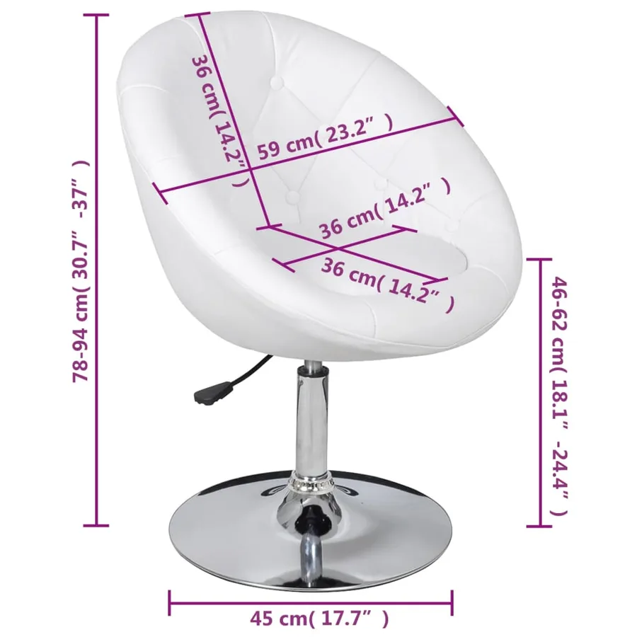 Tabouret de bar Blanc Similicuir - 6