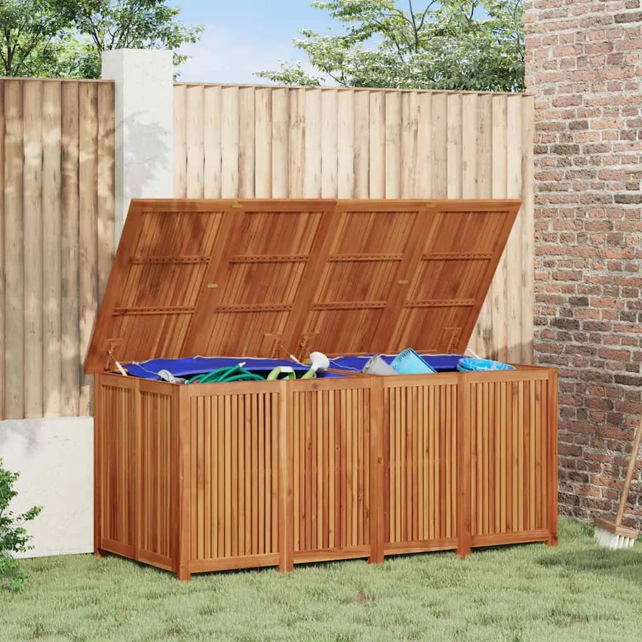 Boîte de rangement de jardin 175x80x75 cm bois massif d'acacia - 3