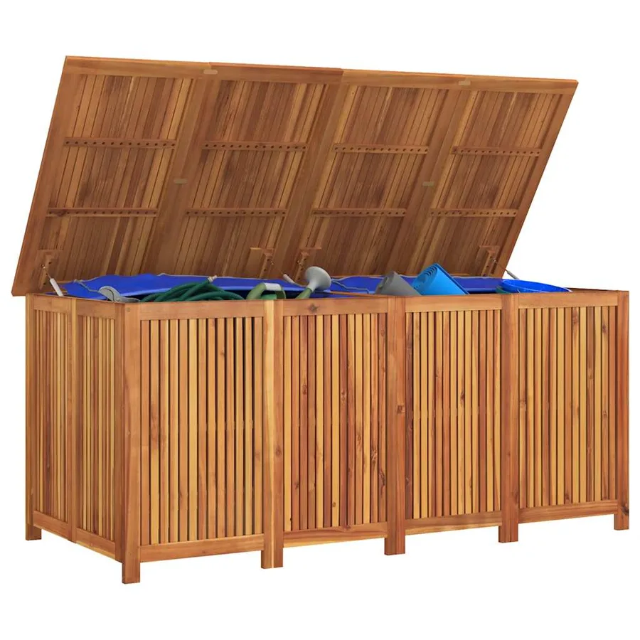 Boîte de rangement de jardin 175x80x75 cm bois massif d'acacia - 7