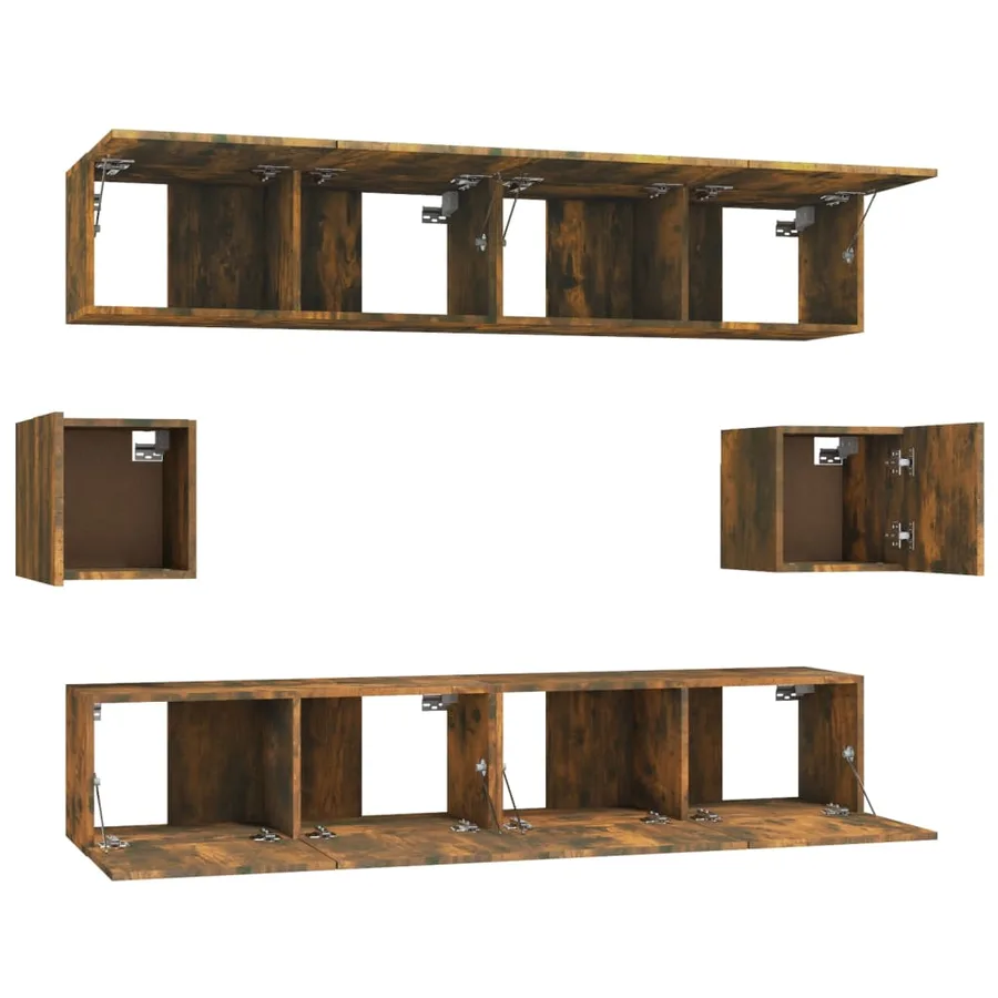 Ensemble de meubles TV 6 pcs Chêne fumé Bois d'ingénierie - 5